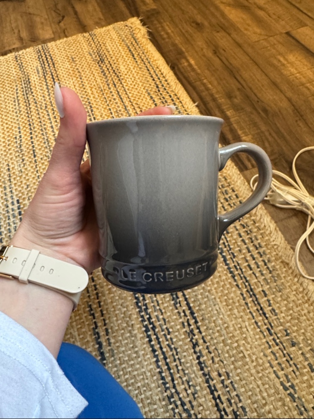 Le Creuset Gray Stoneware Mug with Logo Band